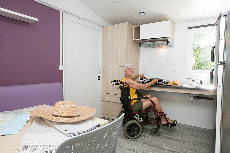 Location de vacances avec cuisine équipée pour l'accessibilité des personnes à mobilité réduite