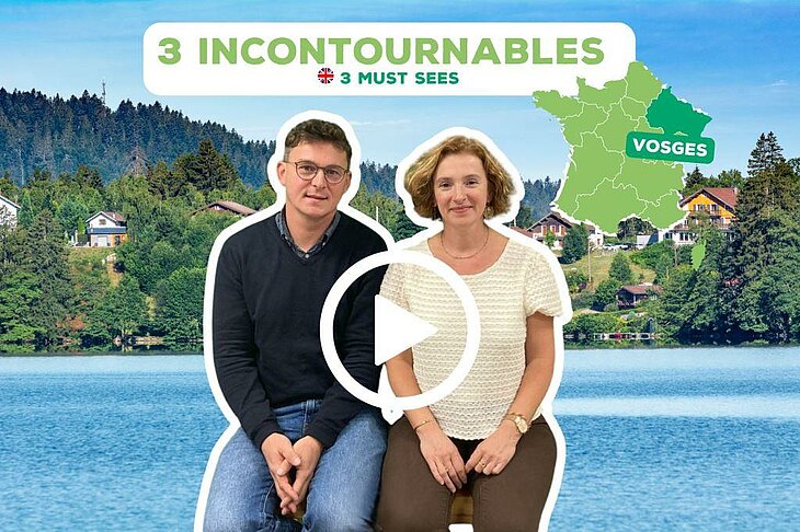 Pascaline et Raphaël présentent en vidéo les incontournables à découvrir autour de Corcieux, au départ de leur camping nature dans les Vosges.